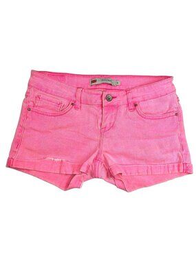 Levis Womens Pink Denim Shorty Shorts Size 3 With Frayed Hem